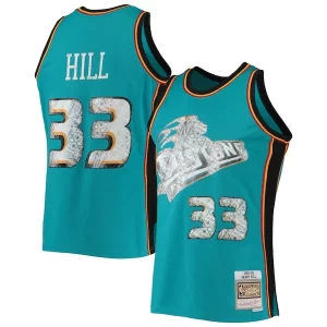 Robusto Delizioso Accattivante Grant Hill Detroit Pistons 1998/99 Hardwood Classics NBA 75th Anniversary Diamond Swingman Jersey Teal  per la Gara Importante