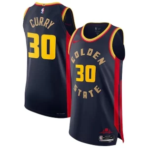 Splendido Eccezionale Stephen Curry Golden State Warriors Nike 2024/25 Authentic Player Jersey City Edition Navy  per la Gara Importante