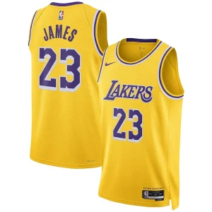 Ottimo LeBron James Los Angeles Lakers Nike Unisex Swingman Jersey Association Edition Gold  per la Gara Importante