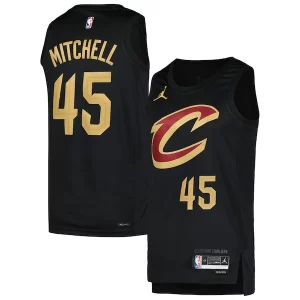 Sofisticato Donovan Mitchell Cleveland Cavaliers Jordan Brand Swingman Player Jersey Statement Edition Black  per la Gara Importante