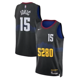 Magnifico Nikola Jokic Denver Nuggets Nike Unisex 2023/24 Swingman Jersey Black City Edition  per la Gara Importante