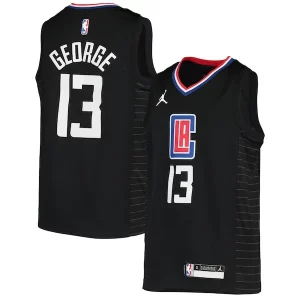 Meraviglioso Gorgeous Paul George LA Clippers Jordan Brand Youth 2020/21 Swingman Player Jersey Black Statement Edition  per la Gara Importante