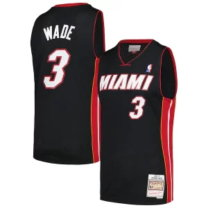 Robusto Raffinato Dwyane Wade Miami Heat 2012/13 Hardwood Classics Swingman Jersey Black  per la Gara Importante