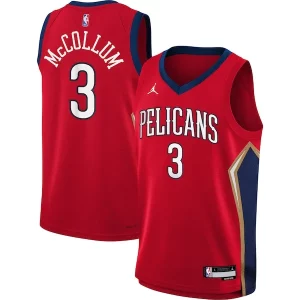 Carino Cool C.J. McCollum New Orleans Pelicans Jordan Brand Youth Swingman Jersey Statement Edition Red  per la Gara Importante
