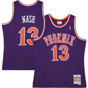Gorgeous Cool Elegante Steve Nash Phoenix Suns 2001/02 Hardwood Classics Swingman Jersey Purple/White  per la Gara Importante