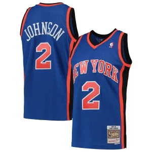 Meraviglioso Resistente Larry Johnson New York Knicks 1998/99 Hardwood Classics Swingman Jersey Blue  per la Gara Importante