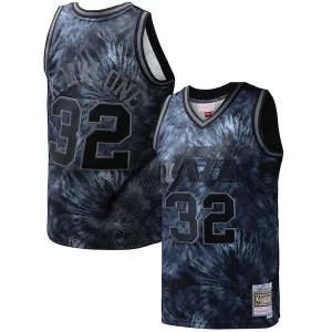 Prestigioso Carino Karl Malone Utah Jazz Hardwood Classics 1991/92 Tie Dye Swingman Jersey Black  per la Gara Importante