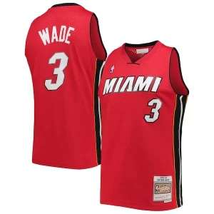 Fascinante Stupendo Dwyane Wade Miami Heat Hardwood Classics Swingman Jersey Red  per la Gara Importante