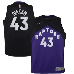 Eccezionale Resistente Accattivante Pascal Siakam Toronto Raptors Nike Youth 2020/21 Swingman Player Jersey Black/Purple Earned Edition  per la Gara Importante