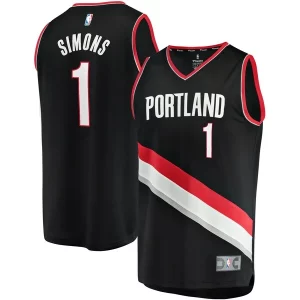 Accattivante Incantevole Anfernee Simons Portland Trail Blazers Youth Fast Break Player Jersey Icon Edition Black  per la Gara Importante