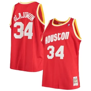 Robusto Splendido Fascinante Hakeem Olajuwon Houston Rockets 1993/94 Big & Tall Hardwood Classics Swingman Jersey Red  per la Gara Importante