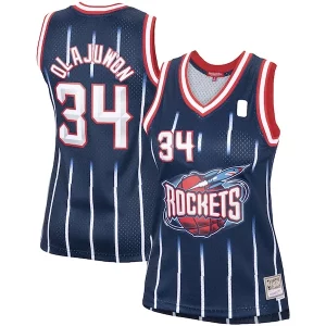 Fascinante Magnifico Meraviglioso Hakeem Olajuwon Houston Rockets Women's Hardwood Classics Swingman Jersey Navy/Red  per la Gara Importante