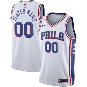 Incantevole Elegante Philadelphia 76ers Nike 2020/21 Swingman Custom Jersey Association Edition White  per la Gara Importante