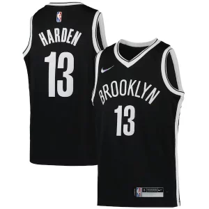 Cool James Harden Brooklyn Nets Nike Youth 2021/22 Diamond Swingman Jersey Icon Edition Black  per la Gara Importante