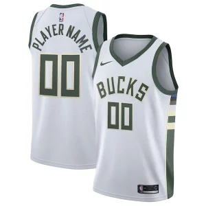 Stupendo Resistente Raffinato Milwaukee Bucks Nike 2020/21 Swingman Custom Jersey Association Edition White  per la Gara Importante