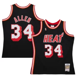Stupendo Sofisticato Resistente Ray Allen Miami Heat 2013/14 Hardwood Classics Swingman Jersey Black  per la Gara Importante