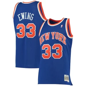 Delizioso Bellissimo Robusto Patrick Ewing New York Knicks 1991/92 Big & Tall Hardwood Classics Swingman Jersey Blue  per la Gara Importante
