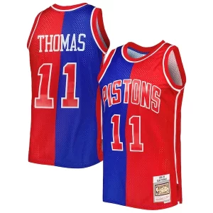 Trendy Isiah Thomas Isiah Thomas Hardwood Classics 1988/89 Split Swingman Jersey Blue/Red  per la Gara Importante