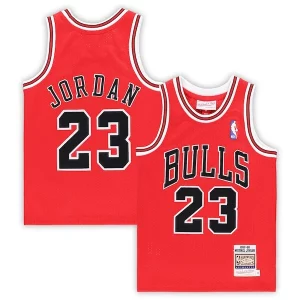 Trendy Michael Jordan Chicago Bulls Preschool 1997/98 Hardwood Classics Authentic Jersey Red/Black/White  per la Gara Importante