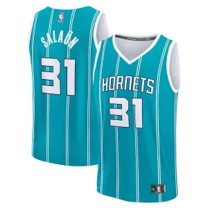 Pratico Tidjane Salaun Charlotte Hornets 2024 NBA Draft Fast Break Player Jersey Icon Edition Teal  per la Gara Importante
