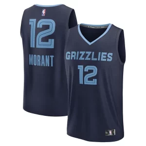 Versatile Ja Morant Memphis Grizzlies Fast Break Replica Player Jersey Icon Edition Navy  per la Gara Importante