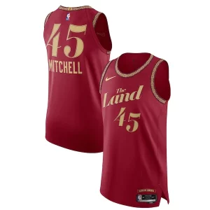 Robusto Nike Donovan Mitchell Cleveland Cavaliers Authentic Jersey City Edition Wine  per la Gara Importante